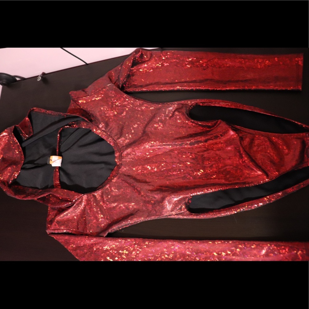 Red rave bodysuit from Rave Wonderland.